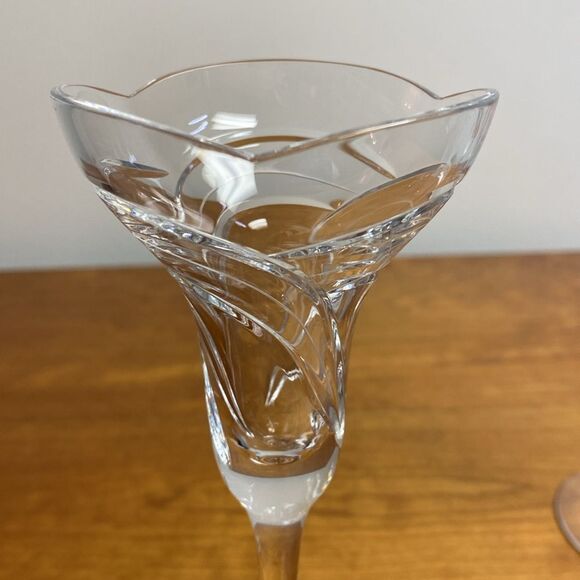 Rogaska Maestro Pattern Lead Crystal Candlestick Pair - 8” - Picture 5 of 9